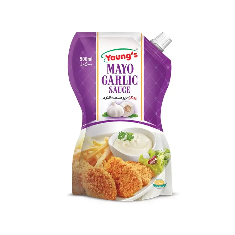 Youngs Mayo Garlic Pouch 500ml