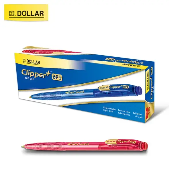 Dollar Clipper Red Ball Pen (Pack of 10)