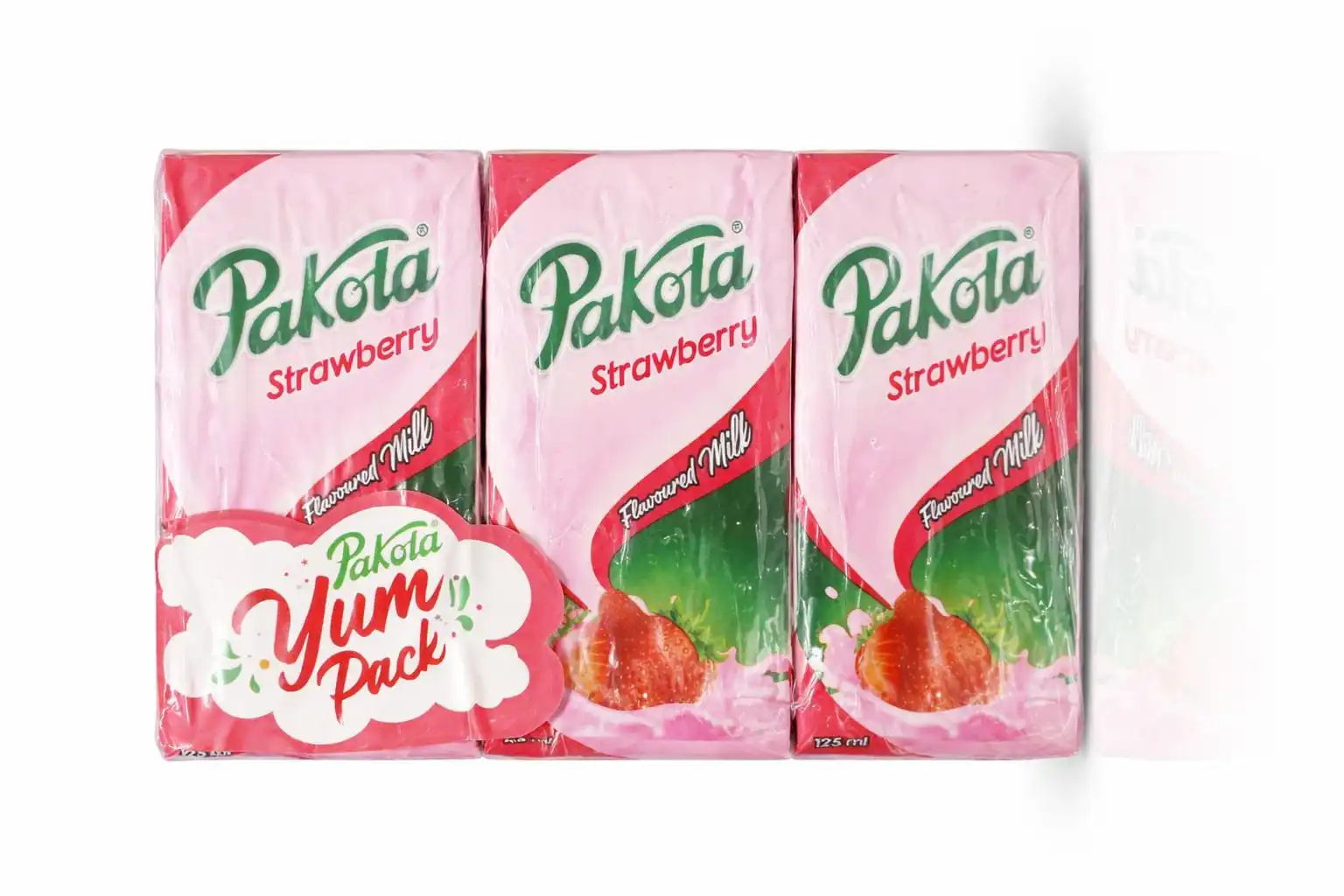 Pakola Strawberry Flavoured Milk 125ml (pack of 6)