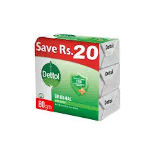 Dettol Antibacterial Soap Original 80g Pack of 3