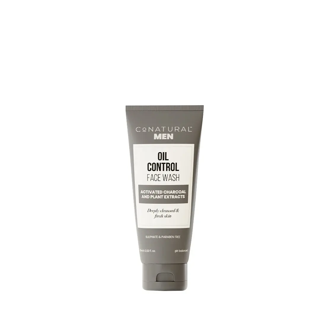 Conatural Men's Oil Control Face Wash Charcoal Facial Cleanser for Oily Skin