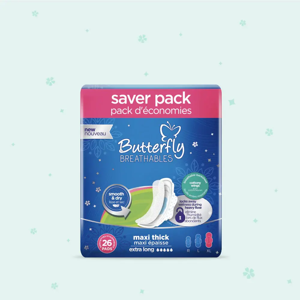 Butterfly Maxi Thick Extra Long Sanitary Pads Value Pack 26 Pcs