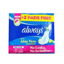 Always With Aloe Vera Maxi Thick Long Pads 11s