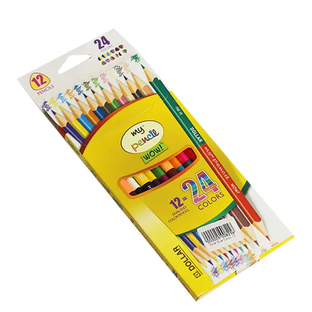 Dollar Pencil Dual Colors 24 (Pack of 12)