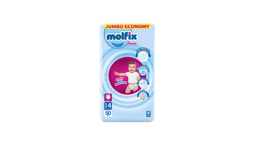 Molfix Diaper Pants Maxi Jumbo Pack Size 4 (9-14kg) 50pcs