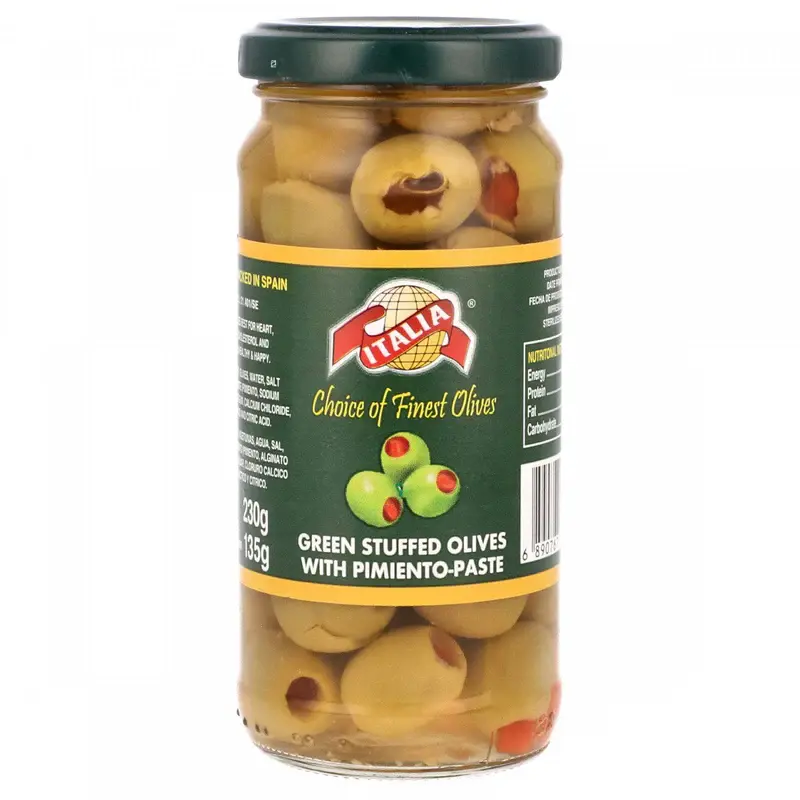 Italia Green Stuffed Olives with Pimiento Paste 230g