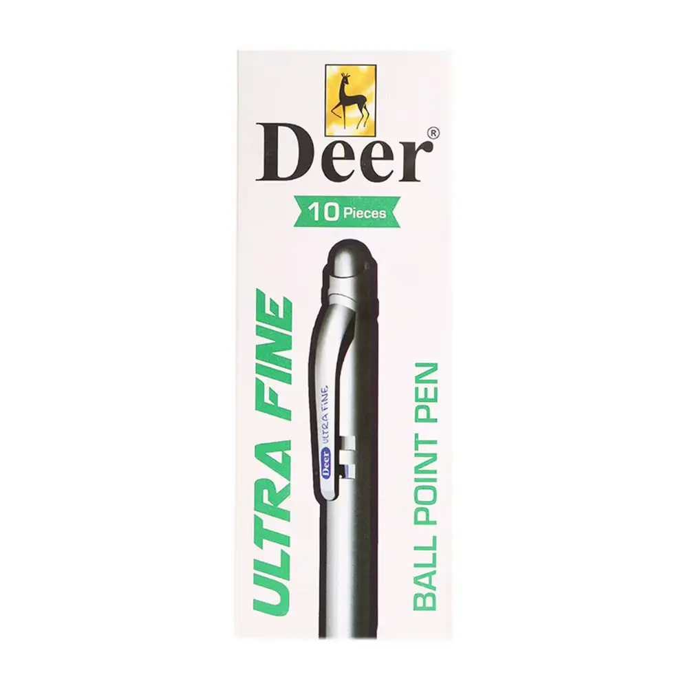 Deer Ultra Fine Ball Point Pen Black 10pcs 