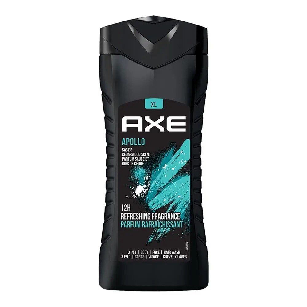 Axe Apollo Sage & Cedar Wood Scent 3-In-1 Body Face & Hair Wash 400ml