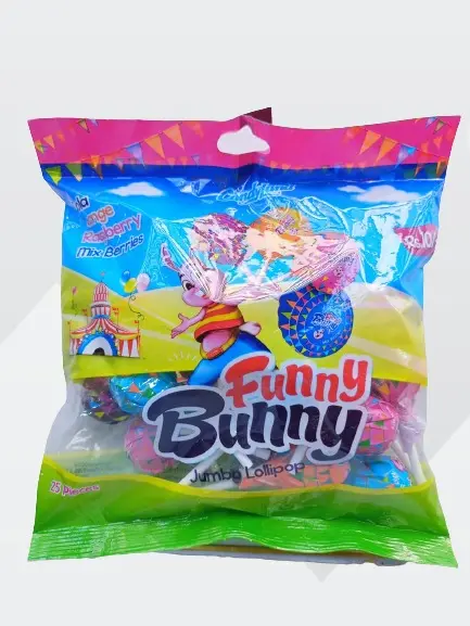 Candyland Funny Bunny Lollipops Mix Fruit Flavours Pack of 25