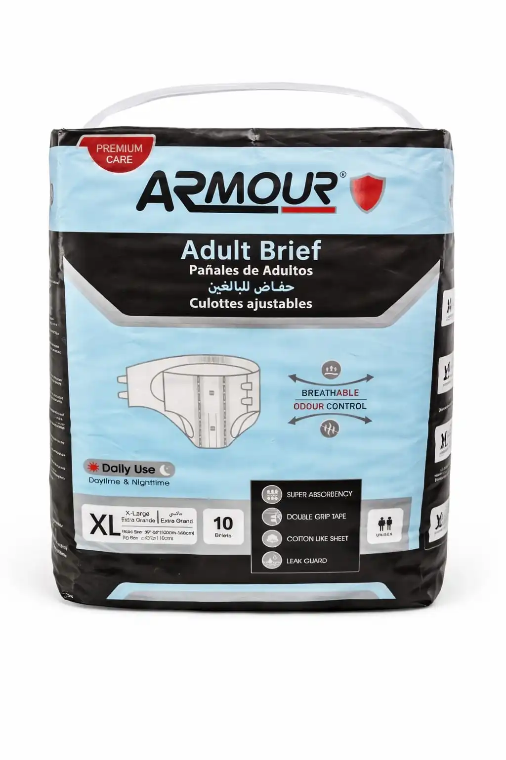 Armour Premium Care Adult Brief (X-Large) – 10 Pieces