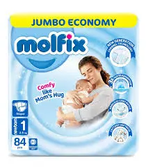 Molfix Diapers Size 1 Newborn  84 Pcs