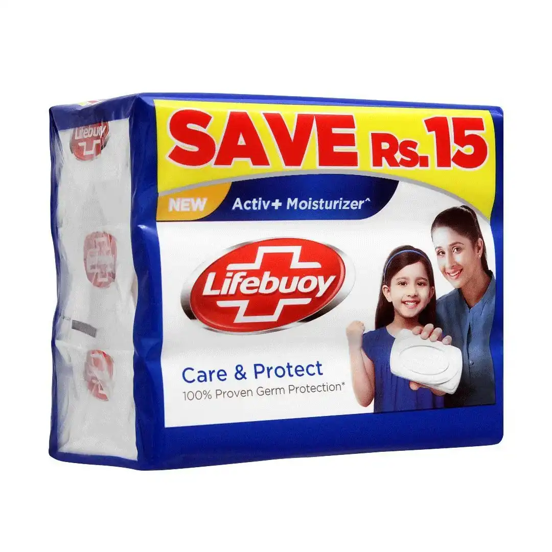 Lifebuoy Care and Protect Soap Bar, 128g (Pack of 3)