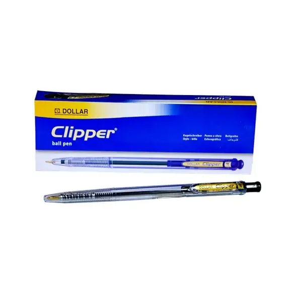 Dollar Clipper Black Ball Pen (Pack of 10)