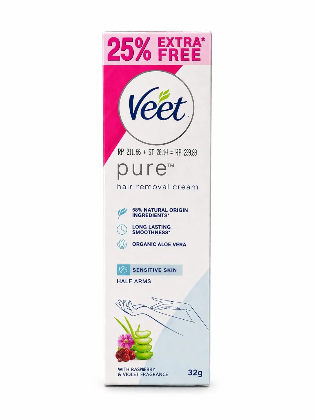 Veet Pure Hair Removal Cream Sensitive Skin 32g
