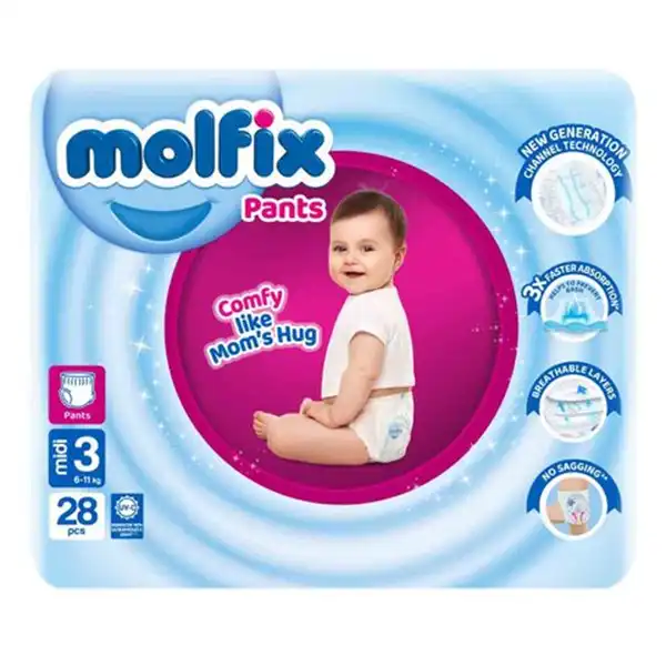 Molfix Baby Pants Twin Pack Midi size 3 28Pcs