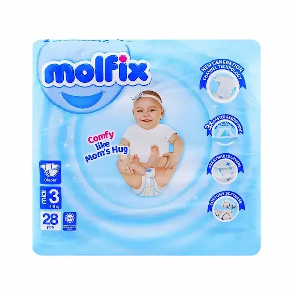 Molfix Diapers 3 Medium 4-9 Kg 28 Pcs