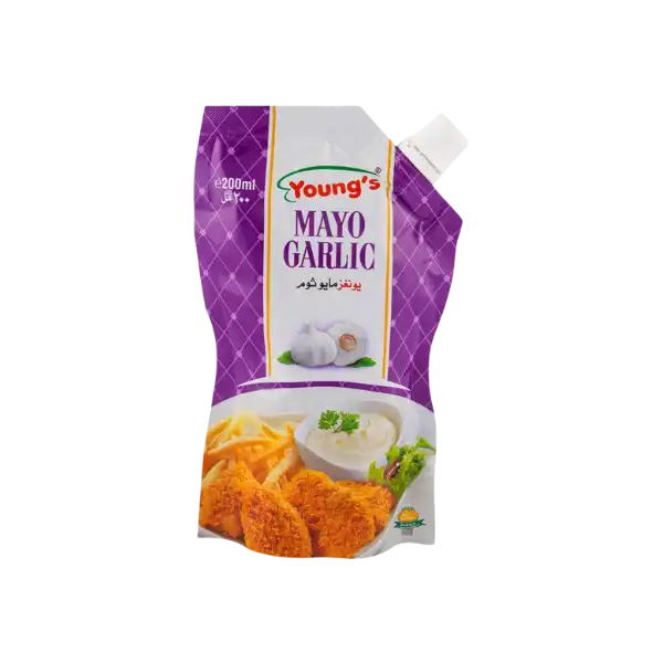 Youngs Mayo Garlic Pouch 200ml
