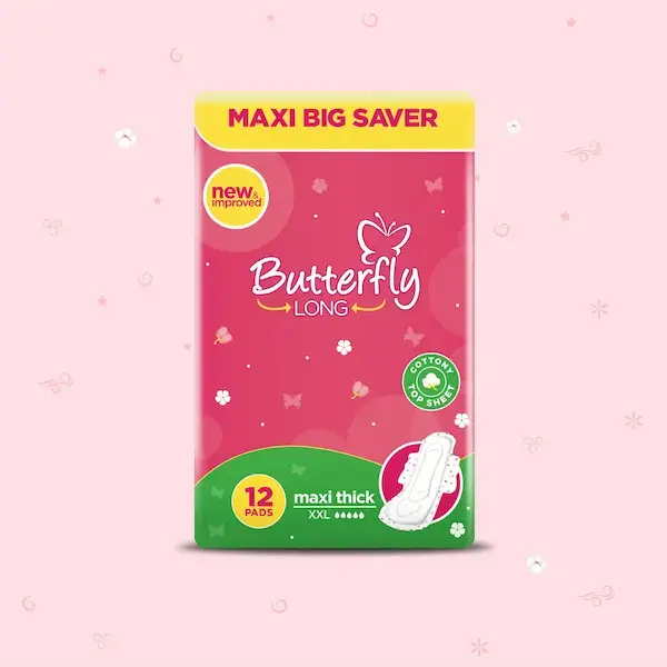 Butterfly Long Maxi Big Saver Sanitary Pads XXL 12 Pcs
