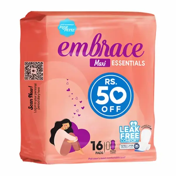 Embrace Maxi Essentials Value Pack Extra Long 16 Pads