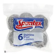 Spontex Stainless Spiral Steel Scourers 6 pcs 