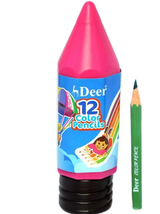 Deer Colour Pencil Jar 12Pcs Mini