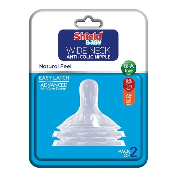 Shield Baby Wide Neck Nipple 2-Pack