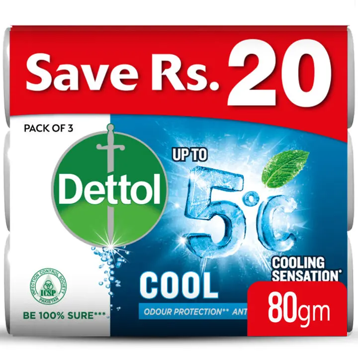 Dettol Soap Cool 80gm Pack of 3