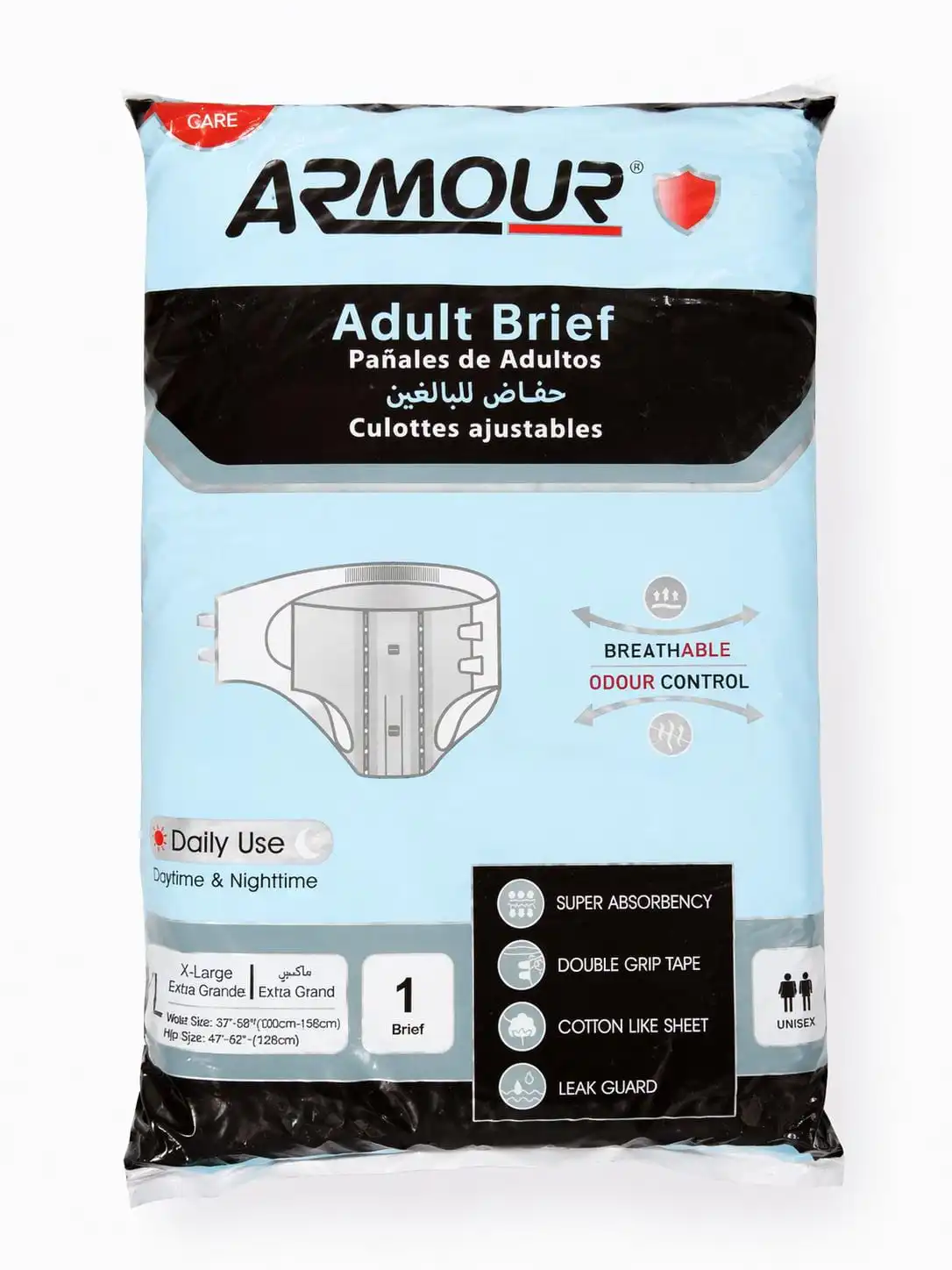 ARMOUR Adult Brief Diapers X-Large Size (Unisex)