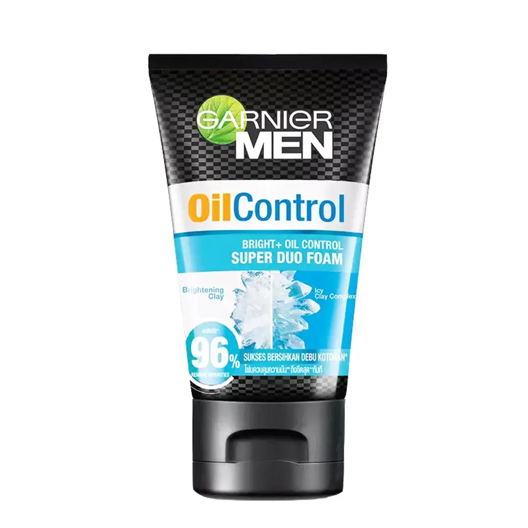 Garnier Men  Oil Control Super Duo Icy Foam Face Wash 100g