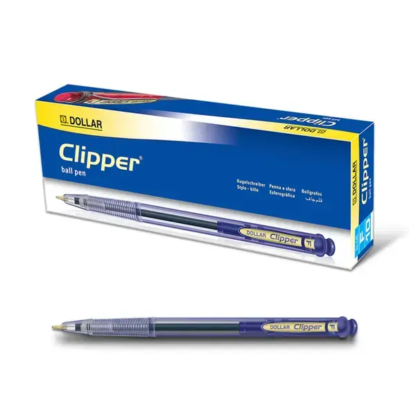 Dollar Clipper Blue Ball Pen (Pack of 10)